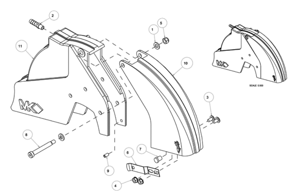 Section 06 Diagram and Parts List for MK-CX-3 159345 MK Diamond Concrete Saw